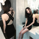 韓版新款性感夜店交叉露背吊帶女裝顯瘦包臀連衣裙