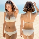 韓國熱賣比基尼泳衣女鋼托聚攏大小胸黑白色性感bikini